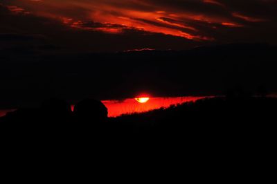 Scenic view of illuminated sky at night