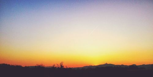 Silhouette of landscape at sunset