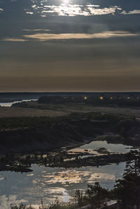 Scenic view of sea against sky at sunset