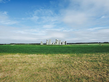 Scenic view of field against sky