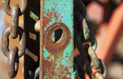 Close-up of rusty chain