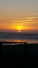 Scenic view of sea against sky at sunset