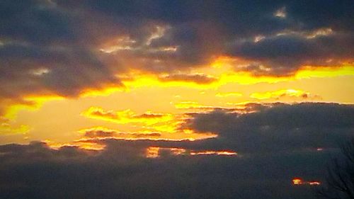 Scenic view of cloudy sky at sunset