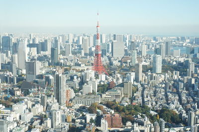 Aerial view of buildings in city