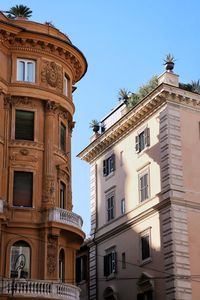 Low angle view of building against clear sky