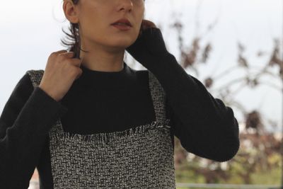 Close-up of a woman standing in park