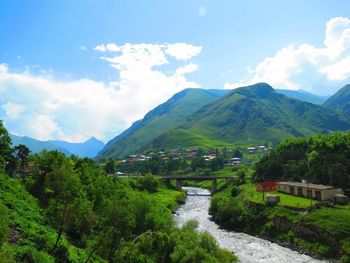 Scenic view of mountains against sky