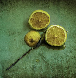 High angle view of fruit on table