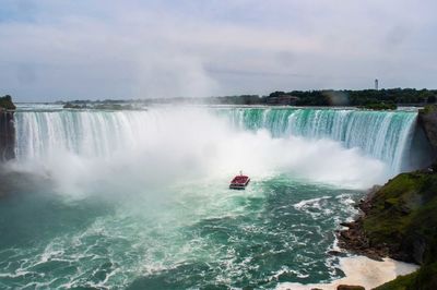 Scenic view of waterfall