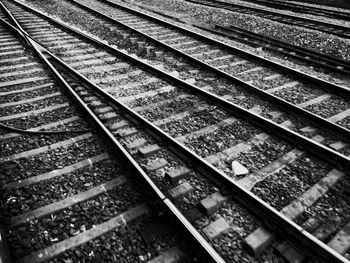 High angle view of railroad tracks