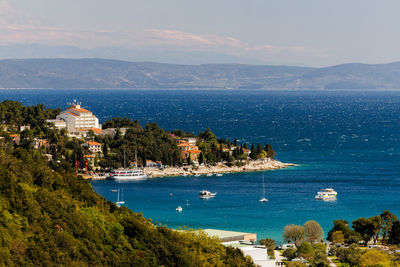 High angle view of sea against sky