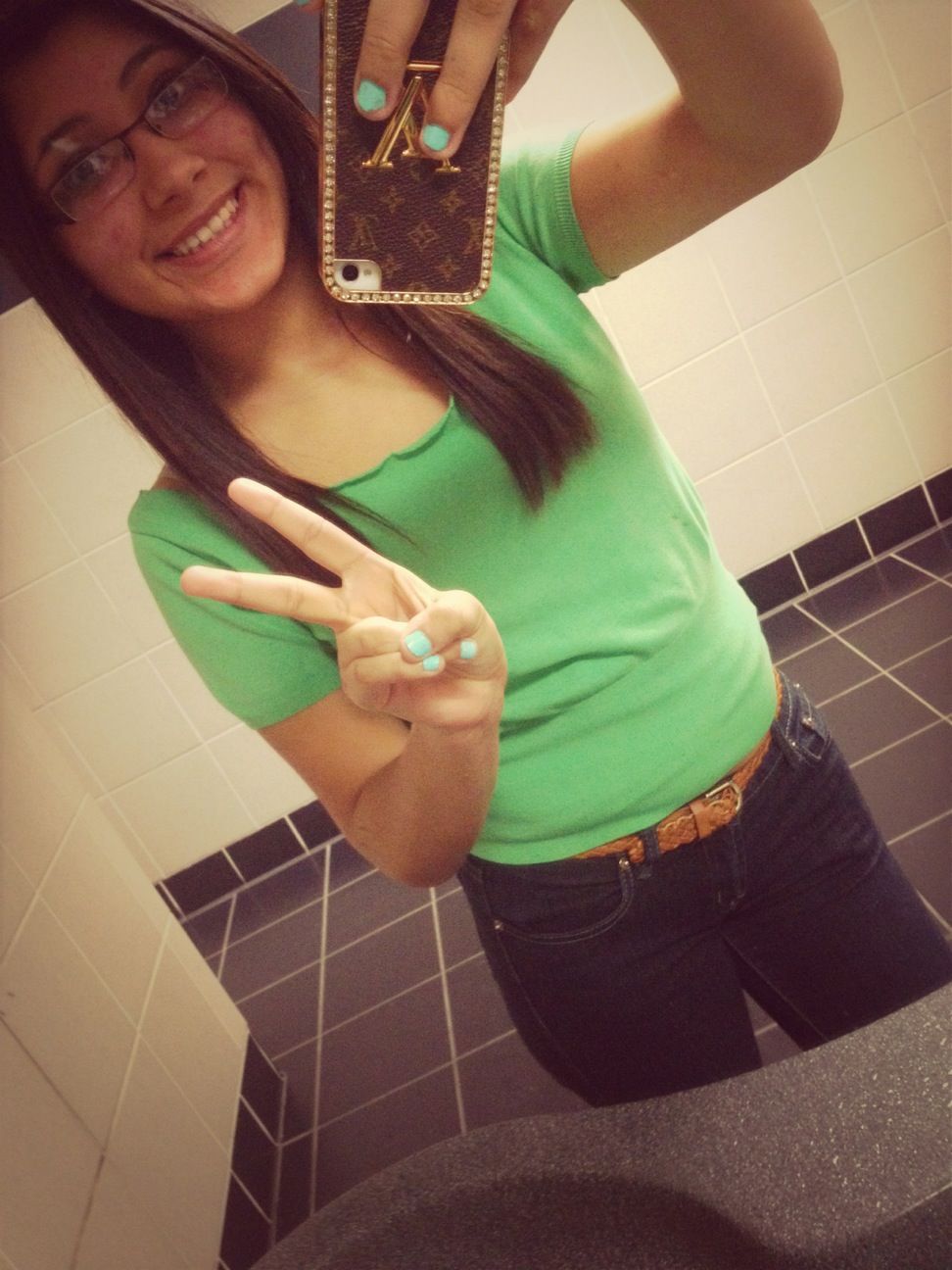 In the restroom bored it was just to get out of class 