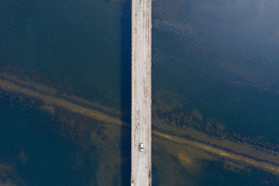 High angle view of road over sea