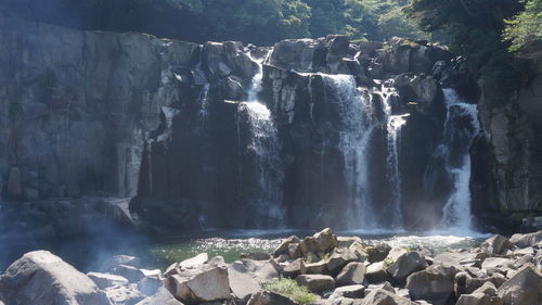 Scenic view of waterfall