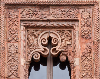 Low angle view of ornate door