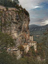 View of a building with mountain in background