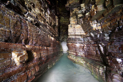 Narrow lane in cave