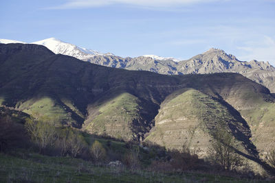 Scenic view of mountains against sky