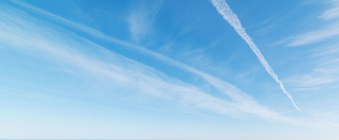 Low angle view of vapor trail in sky