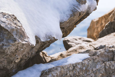 Scenic view of frozen rock formation