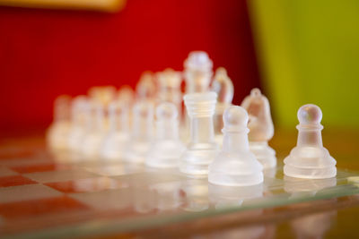 Close-up of chess pieces