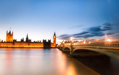 Long exposure of big ben at hight with bridge