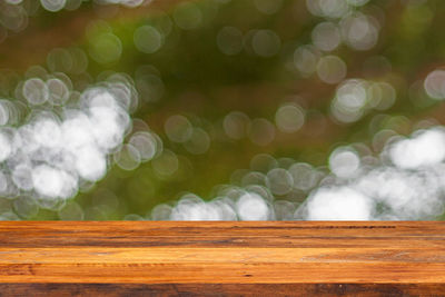 Close-up of wooden table