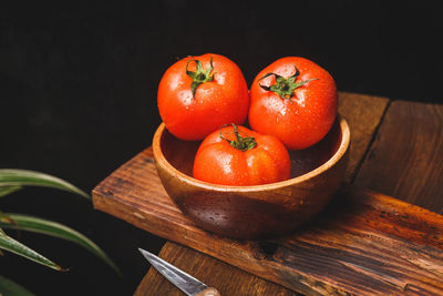 Close-up of tomatoes on table