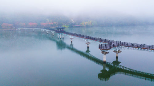 Bridge over river against sky