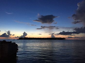 Scenic view of sea against dramatic sky