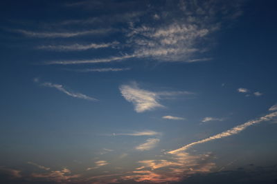 Low angle view of clouds in sky