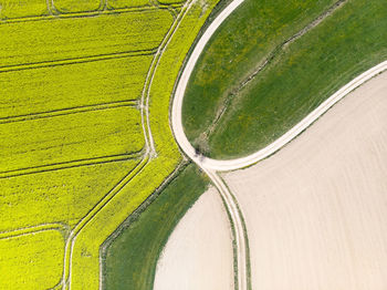 Aerial view of agricultural fields