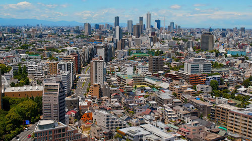 High angle view of cityscape