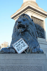 Low angle view of statue