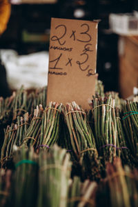 High angle view of food for sale