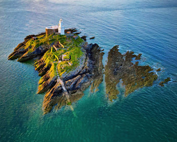 Mumbles lighthouse from above 