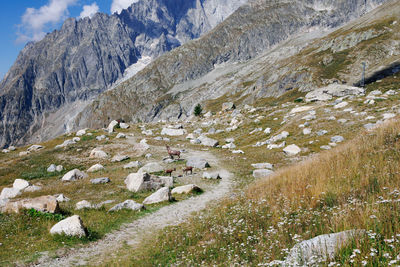 Scenic view of mountains against sky