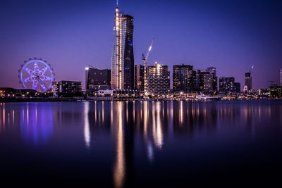 Illuminated city at night