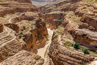 Aerial view of rock formations