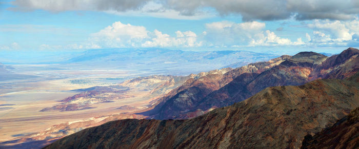 Scenic view of mountain against cloudy sky