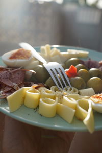 Close-up of breakfast on table