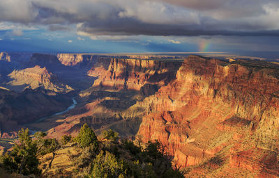 Scenic view of dramatic sky over valley