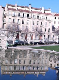 Reflection of building in canal