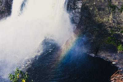 High angle view of waterfall