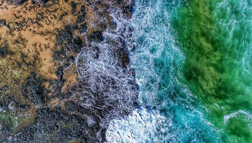 High angle view of sea waves