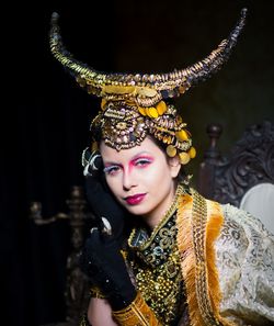 Portrait of young woman in traditional clothing