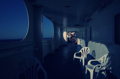 High angle view of empty seats