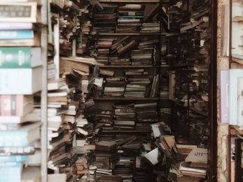 Full frame shot of old books