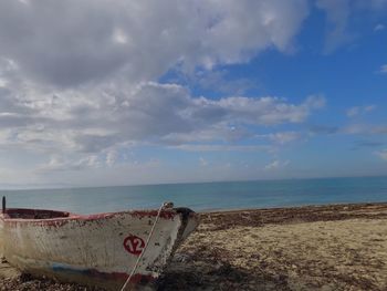 Scenic view of beach against sky