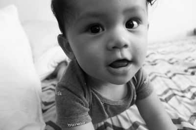 Close-up portrait of cute baby